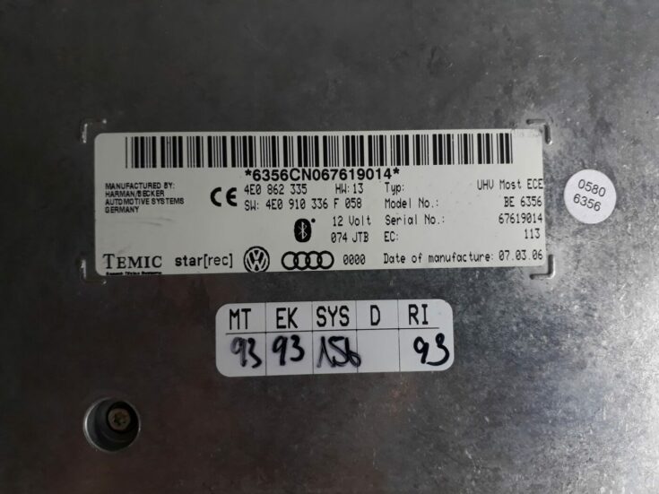 Bluetooth vadības bloks priekš AUDI A6 AVANT 2006