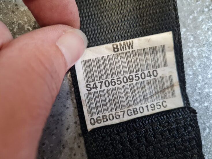 Aizmugurējā labā drošības josta priekš BMW 520D E60 2006 ENG.